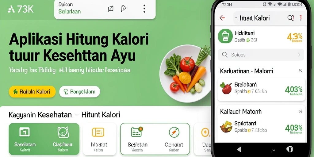 Screenshot aplikasi 73K yang menampilkan fitur Hitung Kalori.