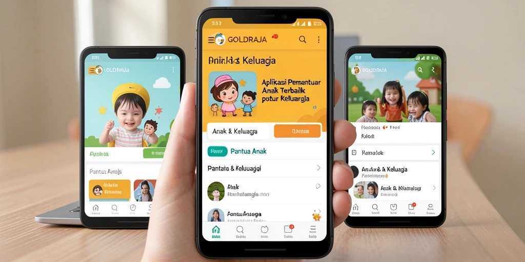 Tampilan antarmuka yang ramah anak dan informatif pada GOLDRAJA.