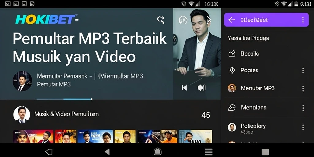 Antarmuka HOKIBET yang sederhana dan fungsional untuk Pemutar MP3.