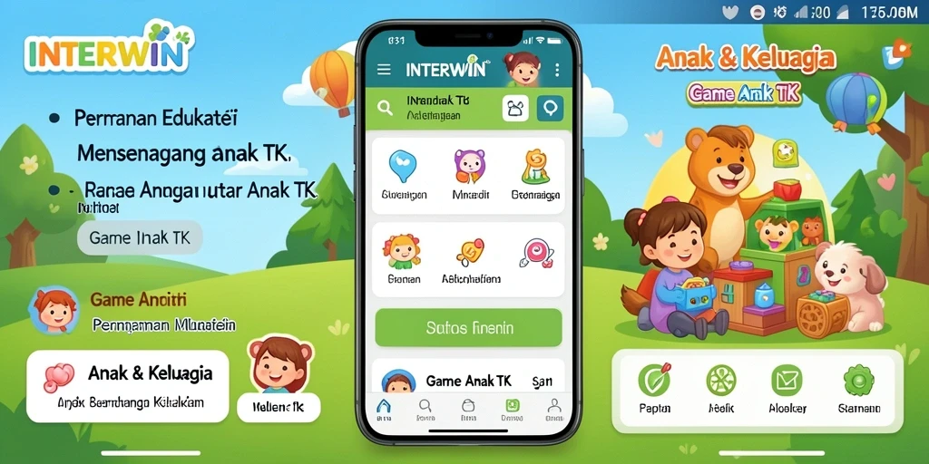 Tampilan antarmuka INTERWIN yang ceria dan ramah anak.