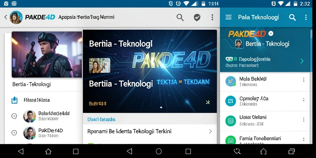 Antarmuka PAKDE4D menampilkan berita teknologi secara jelas dan menarik.