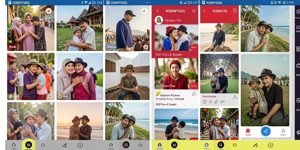 Tampilan antarmuka aplikasi ROBINTOGEL untuk kolase foto yang menarik.