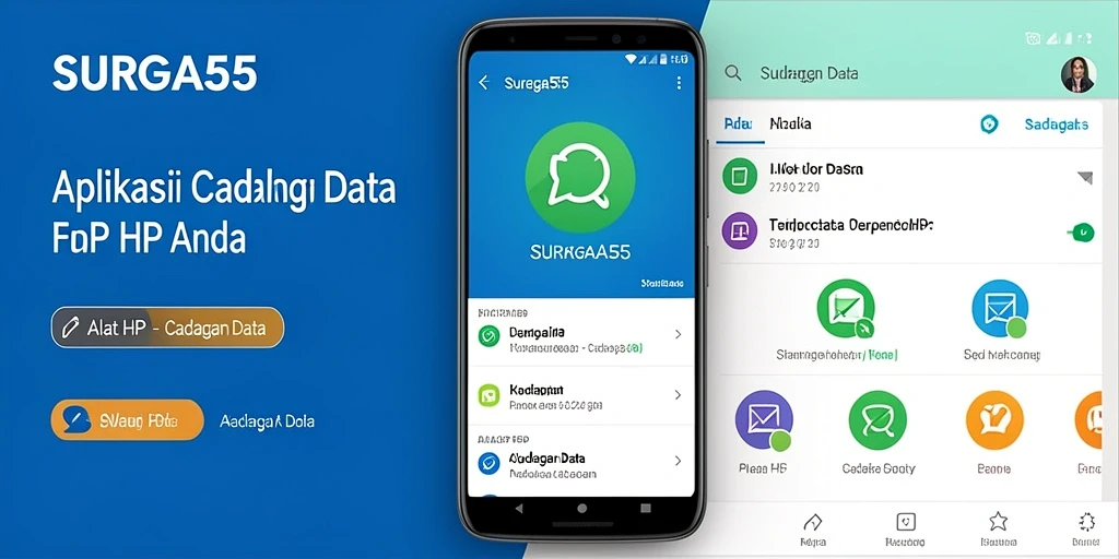 Tampilan antarmuka pengguna aplikasi cadangan data SURGA55 yang intuitif.