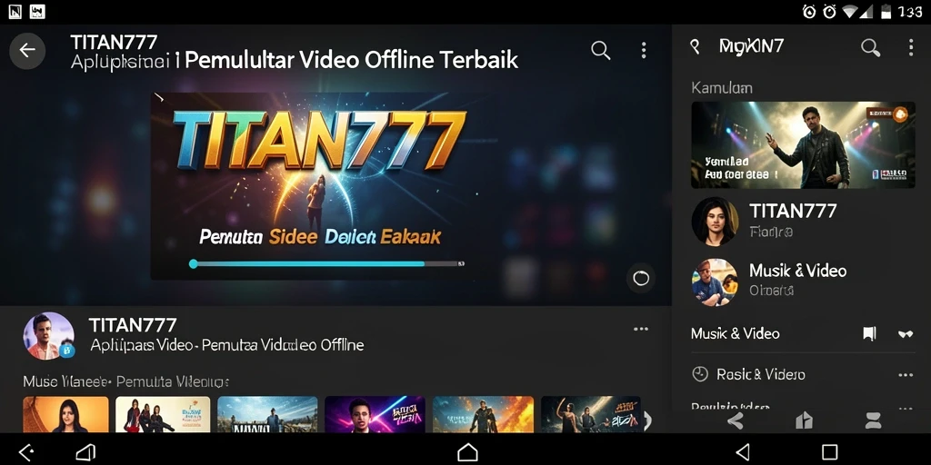 Antarmuka intuitif TITAN777 untuk Pemutar Video Offline.